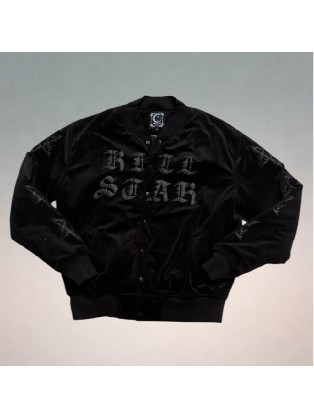 Killstar “Night Terror” Black Velvet Varsity Bomber Jacket